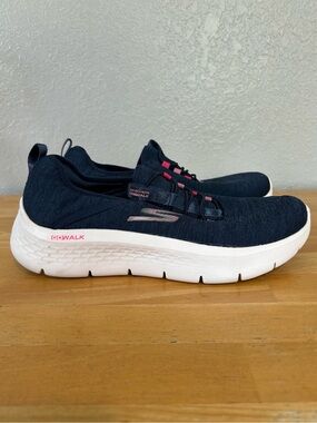 Skechers GOwalk Joy Navy Pink Slip On Walking Shoes Women’s 8 Comfort Sneakers